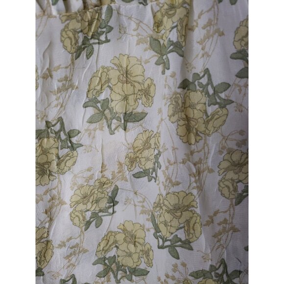 Roper Women Sz M Multicolor Floral Chiffon Sleeveless Blouse Button Front Ruffle - Picture 4 of 7